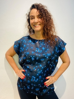 Image of Camiseta Kaftan Cetim Zodiac Shine
