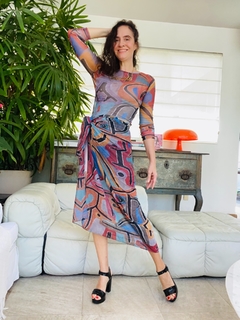 Saia Pareô Longo Chiffon Paul Klee Rosa na internet