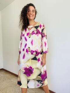 Vestido Basico Jersey Orquidea Branco na internet