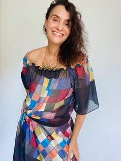 Blusa Cigana Chiffon Paul Klee Colorido - loja online