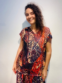 Camiseta Kaftan Vual de Malha Leque