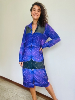 Vestido Chemise Curto Crepe Orquídea Roxo na internet