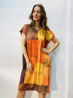 Vestido Kaftan Curto Jersey Quadrado - loja online