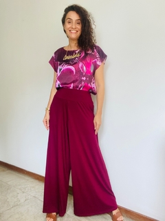 Calça Evasê Malha Vinho - buy online
