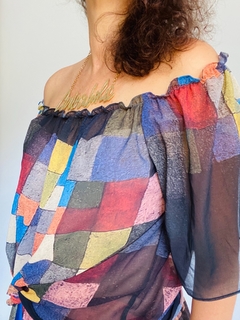 Blusa Cigana Chiffon Paul Klee Colorido