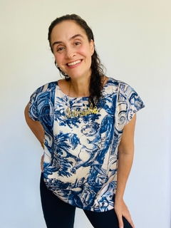 Camiseta Kaftan Cetim Anjos de Azulejos 
