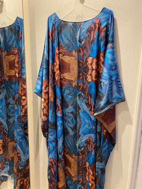 Vestido Maxi Longo Cetim Pop Blue