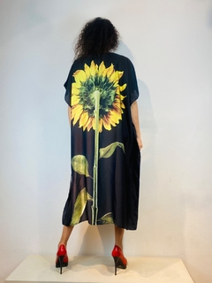 Image of Vestido Amplo Cetim Girassol