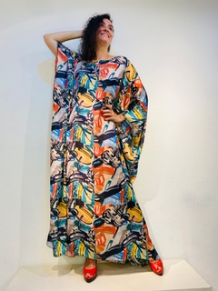 Vestido Maxi Longo Cetim Round Quadriculado na internet