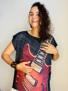Imagem do Camiseta Kaftan Cetim Guitarra