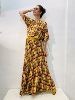 Vestido Morcego Plissado Cetim/Crepe Macarron