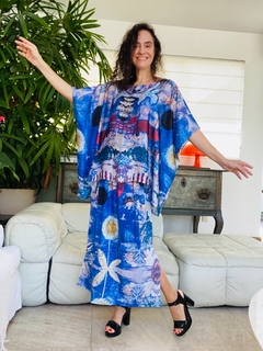 Camiseta Maxi Morcego Cetim Paul Klee Azul - comprar online