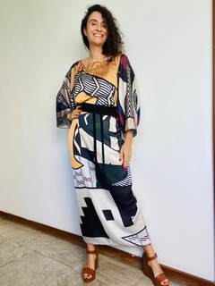 Image of Vestido Maxi Longo Cetim Pop Comics