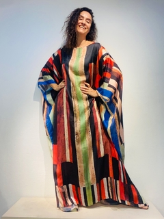 Image of Vestido Maxi Longo Cetim Klee Listras