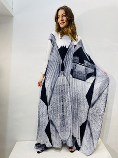 Vestido Plissado Longo Crepe Arquitetura - comprar online