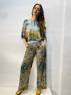 Calça Reta Jersey Arara Verde - loja online