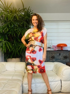 Vestido Kaftan Cetim Rosa Ocre - comprar online