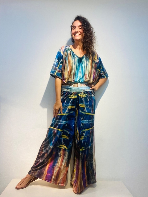 Calça Evasê Jersey Munch