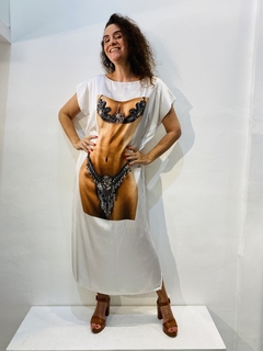 Vestido Kaftan Longo Cetim Mulata on internet