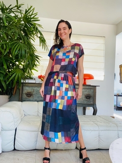Saia Reta Jersey Paul Klee Colorido - loja online