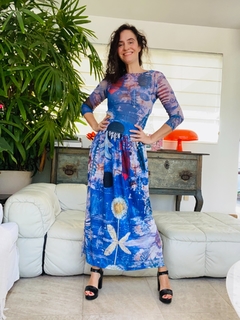 Saia Reta Jersey Paul Klee Azul - loja online