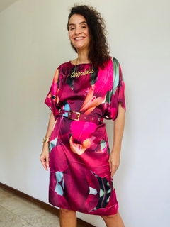 Vestido T Cetim Orquídea Vermelho