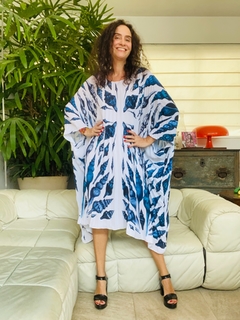 Vestido Plissado Curto Crepe Concha Azul na internet
