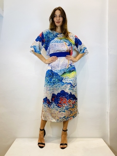 Vestido Basico Longo Jersey Mar - ALESSA