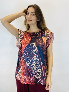 Camiseta Kaftan Cetim Leque - comprar online