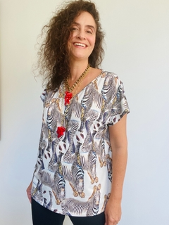 Camiseta Kaftan V Jersey Zebra