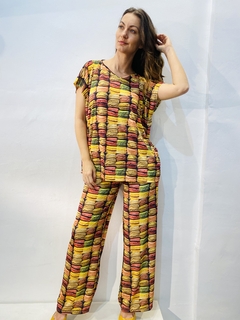 Calça Reta Jersey Macarron - ALESSA