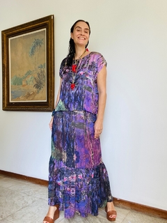 Saia Babado Longa Monet Lilás - ALESSA