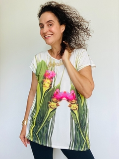 Camiseta Kaftan V Jersey Folhagem - comprar online