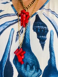 Camiseta Kaftan V Jersey Concha Azul - comprar online