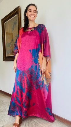 Vestido Maxi Longo Cetim Pop Flower