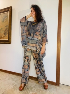 Calça Reta Jersey Paul Klee Cinza - ALESSA