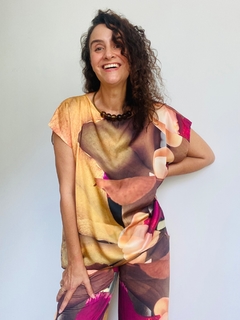 Camiseta Kaftan Cetim Orquidea Amarelo - online store