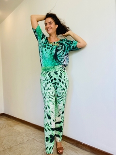 Calça Alfaiataria Neoprene Onça Pistache na internet