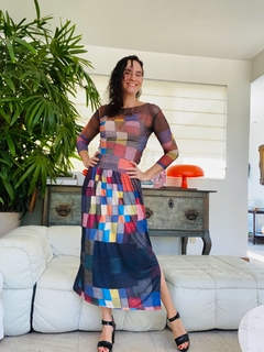 Saia Reta Jersey Paul Klee Colorido - loja online