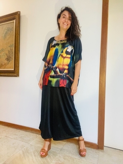 Camiseta Morcego Cetim Araras - ALESSA