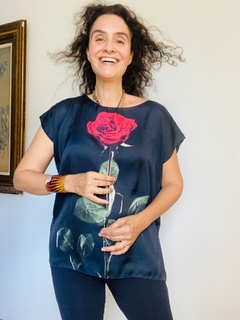 Camiseta Kaftan Cetim Rosa Única Preta na internet