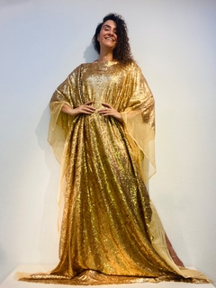 Vestido Maxi Longo Paetê Oro on internet