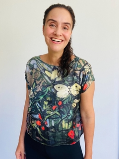 Camiseta Cropped Cetim Tulipa Vermelha - buy online