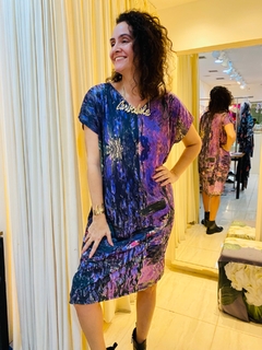 Vestido Kaftan V Jersey Lilás