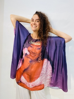 Camiseta Maxi Cetim Alcione Lilas