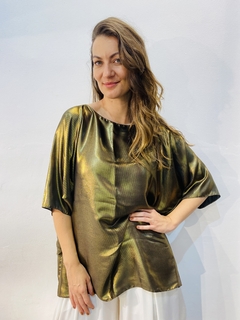 Camiseta Morcego Cetim Dourado Metalizado - buy online