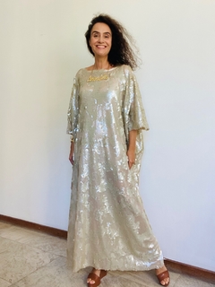 Vestido Maxi Longo Paetê Perola - online store