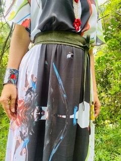 Vestido Asa Saia Babado Crepe Ganesha - ALESSA