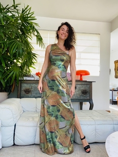 Vestido Regata Ombro Só Longo Paetê Antúrios na internet