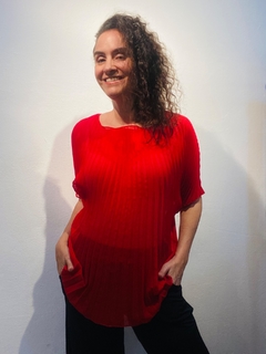 Camiseta Plissada Chiffon Vermelha - buy online